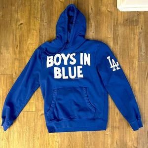 LA DODGERS BOYS IN BLUE HOODIE MEDIUM